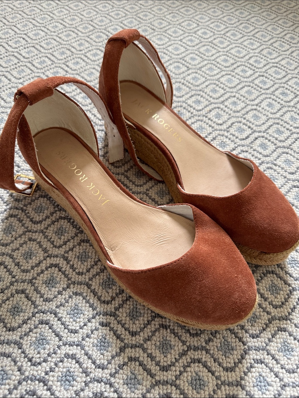 Jack Rogers Camel Suede Wedges